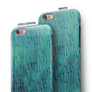 Blue-Green Watercolor Squiggles iPhone 6/6s or 6/6s Plus 2-Piece Hybrid INK-Fuzed Case