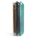 Blue-Green Watercolor Squiggles iPhone 6/6s or 6/6s Plus 2-Piece Hybrid INK-Fuzed Case