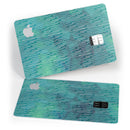 Blue-Green Watercolor Squiggles - Premium Protective Decal Skin-Kit for the Apple Credit Card