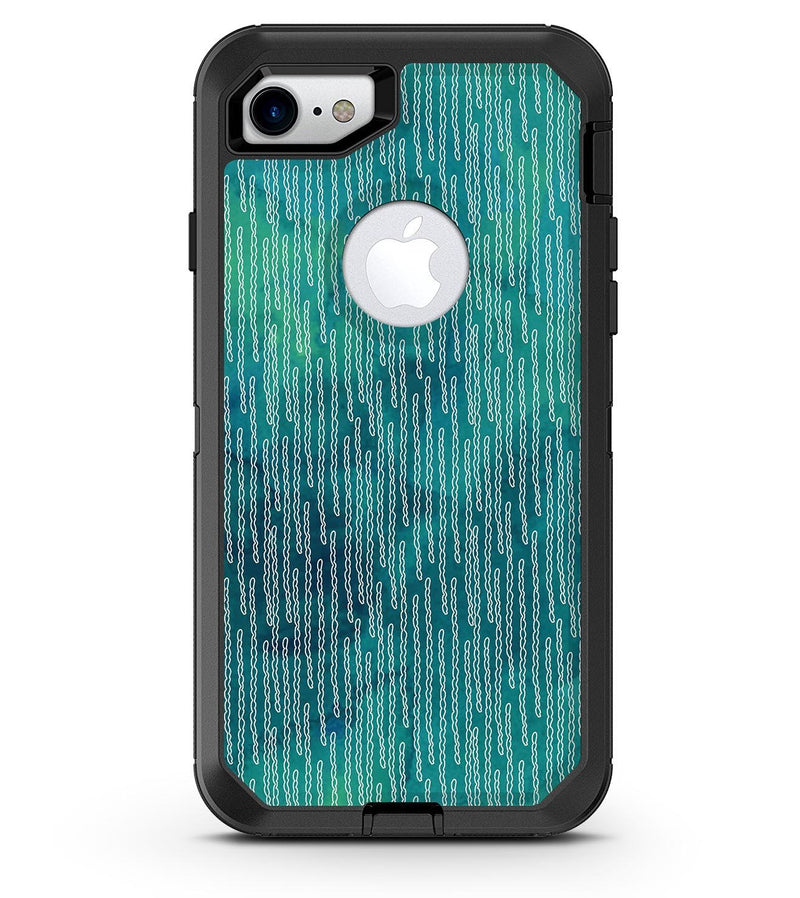 Blue-Green Watercolor Squiggles - iPhone 7 or 8 OtterBox Case & Skin Kits