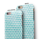 Blue-Green Watercolor Triangle Pattern iPhone 6/6s or 6/6s Plus 2-Piece Hybrid INK-Fuzed Case