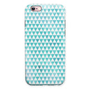Blue-Green Watercolor Triangle Pattern iPhone 6/6s or 6/6s Plus 2-Piece Hybrid INK-Fuzed Case