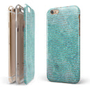 Blue-Green Watercolor and Gold Glitter Chevron iPhone 6/6s or 6/6s Plus 2-Piece Hybrid INK-Fuzed Case