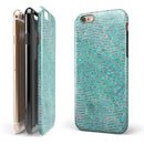 Blue-Green Watercolor and Gold Glitter Chevron iPhone 6/6s or 6/6s Plus 2-Piece Hybrid INK-Fuzed Case