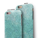 Blue-Green Watercolor and Gold Glitter Chevron iPhone 6/6s or 6/6s Plus 2-Piece Hybrid INK-Fuzed Case
