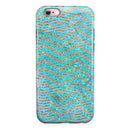 Blue-Green Watercolor and Gold Glitter Chevron iPhone 6/6s or 6/6s Plus 2-Piece Hybrid INK-Fuzed Case