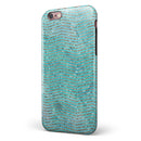 Blue-Green Watercolor and Gold Glitter Chevron iPhone 6/6s or 6/6s Plus 2-Piece Hybrid INK-Fuzed Case