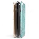Blue-Green Watercolor and Gold Glitter Chevron iPhone 6/6s or 6/6s Plus 2-Piece Hybrid INK-Fuzed Case