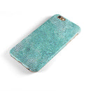 Blue-Green Watercolor and Gold Glitter Chevron iPhone 6/6s or 6/6s Plus 2-Piece Hybrid INK-Fuzed Case