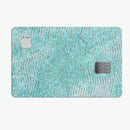 Blue-Green Watercolor and Gold Glitter Chevron - Premium Protective Decal Skin-Kit for the Apple Credit Card