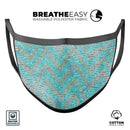 Blue-Green Watercolor and Gold Glitter Chevron - Made in USA Mouth Cover Unisex Anti-Dust Cotton Blend Reusable & Washable Face Mask with Adjustable Sizing for Adult or Child