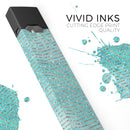 Blue-Green Watercolor and Gold Glitter Chevron - Premium Decal Protective Skin-Wrap Sticker compatible with the Juul Labs vaping device