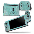 Blue-Green Watercolor and Gold Glitter Chevron - Skin Wrap Decal for Nintendo Switch Lite Console & Dock - 3DS XL - 2DS - Pro - DSi - Wii - Joy-Con Gaming Controller