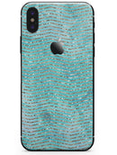 Blue-Green Watercolor and Gold Glitter Chevron - iPhone X Skin-Kit
