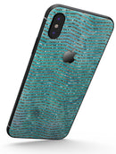 Blue-Green Watercolor and Gold Glitter Chevron - iPhone X Skin-Kit