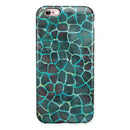 Blue-Green and Black Watercolor Giraffe Pattern iPhone 6/6s or 6/6s Plus 2-Piece Hybrid INK-Fuzed Case