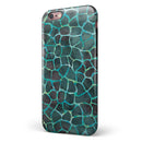 Blue-Green and Black Watercolor Giraffe Pattern iPhone 6/6s or 6/6s Plus 2-Piece Hybrid INK-Fuzed Case