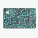 Blue-Green and Black Watercolor Giraffe Pattern - Premium Protective Decal Skin-Kit for the Apple Credit Card