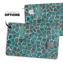 Blue-Green and Black Watercolor Giraffe Pattern - Premium Protective Decal Skin-Kit for the Apple Credit Card