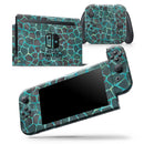 Blue-Green and Black Watercolor Giraffe Pattern - Skin Wrap Decal for Nintendo Switch Lite Console & Dock - 3DS XL - 2DS - Pro - DSi - Wii - Joy-Con Gaming Controller