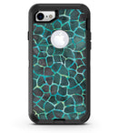 Blue-Green and Black Watercolor Giraffe Pattern - iPhone 7 or 8 OtterBox Case & Skin Kits