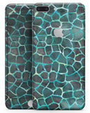 Blue-Green and Black Watercolor Giraffe Pattern - Skin-kit for the iPhone 8 or 8 Plus