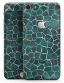 Blue-Green and Black Watercolor Giraffe Pattern - Skin-kit for the iPhone 8 or 8 Plus
