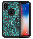 Blue-Green and Black Watercolor Giraffe Pattern - iPhone X OtterBox Case & Skin Kits