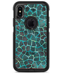 Blue-Green and Black Watercolor Giraffe Pattern - iPhone X OtterBox Case & Skin Kits