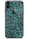 Blue-Green and Black Watercolor Giraffe Pattern - iPhone X Skin-Kit