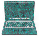 Blue-Green and Black Watercolor Tiger Pattern - MacBook Air Skin Kit