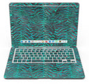 Blue-Green and Black Watercolor Tiger Pattern - MacBook Air Skin Kit