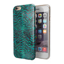 Blue-Green and Black Watercolor Tiger Pattern iPhone 6/6s or 6/6s Plus 2-Piece Hybrid INK-Fuzed Case