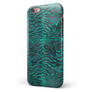 Blue-Green and Black Watercolor Tiger Pattern iPhone 6/6s or 6/6s Plus 2-Piece Hybrid INK-Fuzed Case
