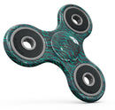 Blue-Green and Black Watercolor Tiger Pattern Full-Body Fidget Spinner Skin-Kit