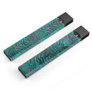 Blue-Green and Black Watercolor Tiger Pattern - Premium Decal Protective Skin-Wrap Sticker compatible with the Juul Labs vaping device