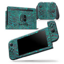 Blue-Green and Black Watercolor Tiger Pattern - Skin Wrap Decal for Nintendo Switch Lite Console & Dock - 3DS XL - 2DS - Pro - DSi - Wii - Joy-Con Gaming Controller