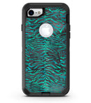 Blue-Green and Black Watercolor Tiger Pattern - iPhone 7 or 8 OtterBox Case & Skin Kits