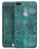 Blue-Green and Black Watercolor Tiger Pattern - Skin-kit for the iPhone 8 or 8 Plus