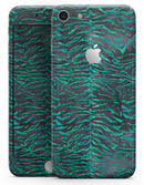 Blue-Green and Black Watercolor Tiger Pattern - Skin-kit for the iPhone 8 or 8 Plus