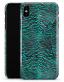 Blue-Green and Black Watercolor Tiger Pattern - iPhone X Clipit Case