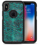 Blue-Green and Black Watercolor Tiger Pattern - iPhone X OtterBox Case & Skin Kits