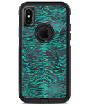 Blue-Green and Black Watercolor Tiger Pattern - iPhone X OtterBox Case & Skin Kits