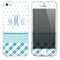 Copy of Monogrammed Blue Plaid w/ Polka Dots Print Skin for the iPhone 3gs, 4/4s, 5, 5s or 5c