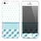 Blue Plaid w/ Polka Dots Print Skin for the iPhone 3gs, 4/4s, 5, 5s or 5c
