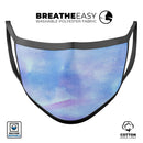 Blue 0021 Absorbed Watercolor Texture - Made in USA Mouth Cover Unisex Anti-Dust Cotton Blend Reusable & Washable Face Mask with Adjustable Sizing for Adult or Child
