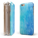 Blue 082 Absorbed Watercolor Texture iPhone 6/6s or 6/6s Plus 2-Piece Hybrid INK-Fuzed Case