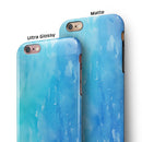 Blue 082 Absorbed Watercolor Texture iPhone 6/6s or 6/6s Plus 2-Piece Hybrid INK-Fuzed Case