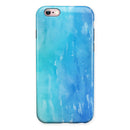 Blue 082 Absorbed Watercolor Texture iPhone 6/6s or 6/6s Plus 2-Piece Hybrid INK-Fuzed Case