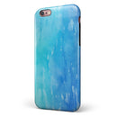 Blue 082 Absorbed Watercolor Texture iPhone 6/6s or 6/6s Plus 2-Piece Hybrid INK-Fuzed Case